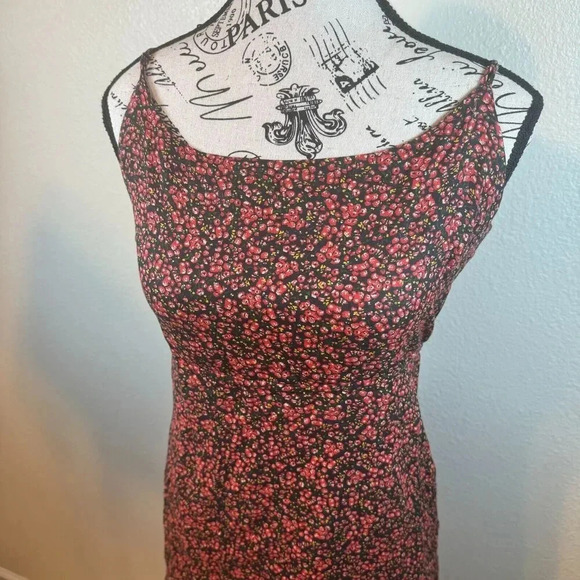 Free People Lightweight Floral Rayon Mini Dress with Open Back Tie Detail Sz  S - Picture 2 of 8
